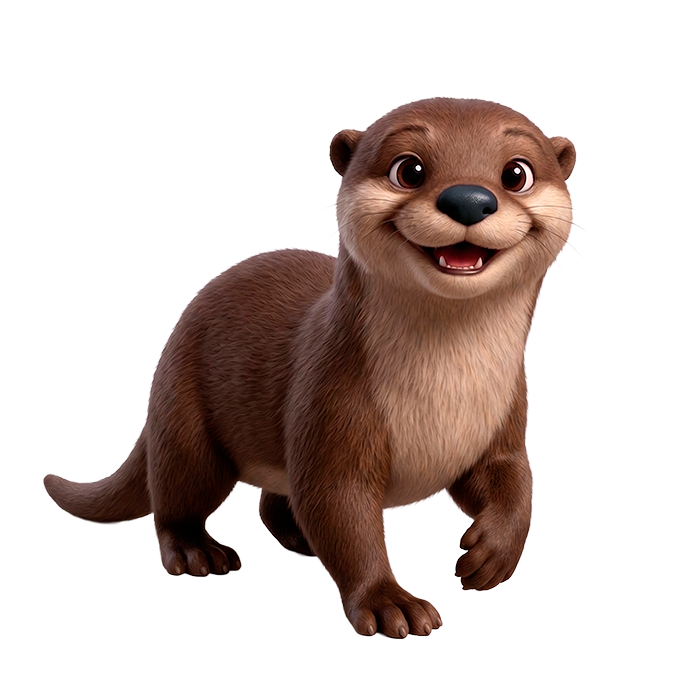 Louloute la loutre mascotte à 4 pattes